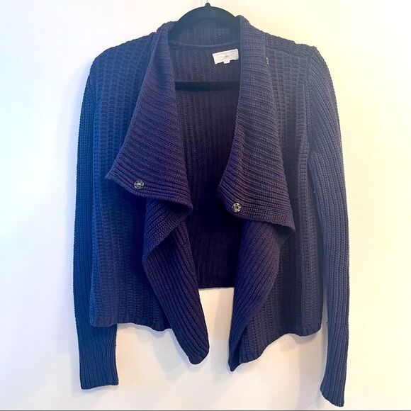 Lou & Grey Marled Grey Open Cardigan Sweater - Picture 1 of 9